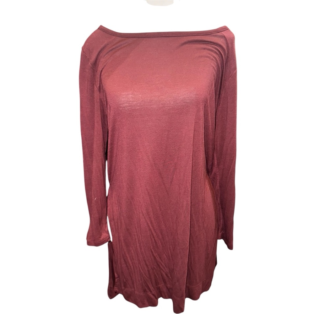 Old Navy casual chic Boat Neck Long Sleeve High-Slit Tunic Top